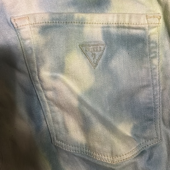 Guess Brittney Skinny Ankle Blue and Green Tie Dyed Jeans - Picture 5 of 5